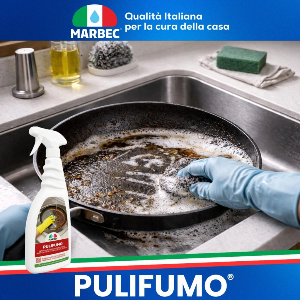 Detergente spray sgrassatore forte per pulizia ordinaria di forni, barbecue, stufe e pirofile MARBEC PULIFUMO® 5LTX4PZ
