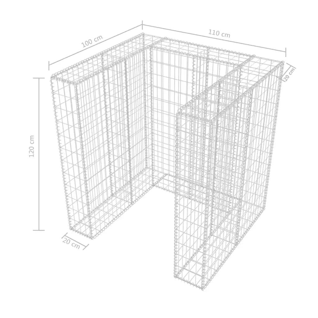 Gabbione in Rete in Acciaio per 1 Cassonetto 110x100x120 cm 142558