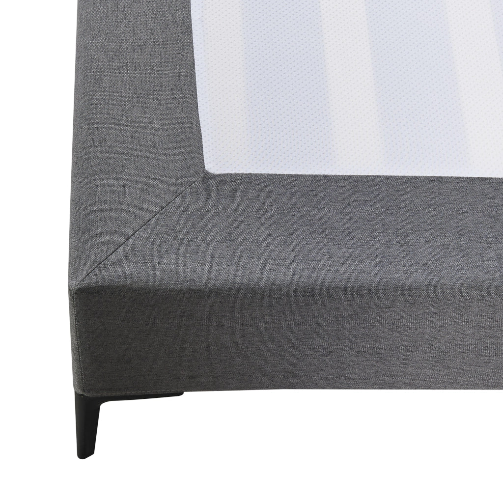 Letto Francese Lilla 140x200 cm con Fodera Protettiva - Grigio Scuro [en.casa]