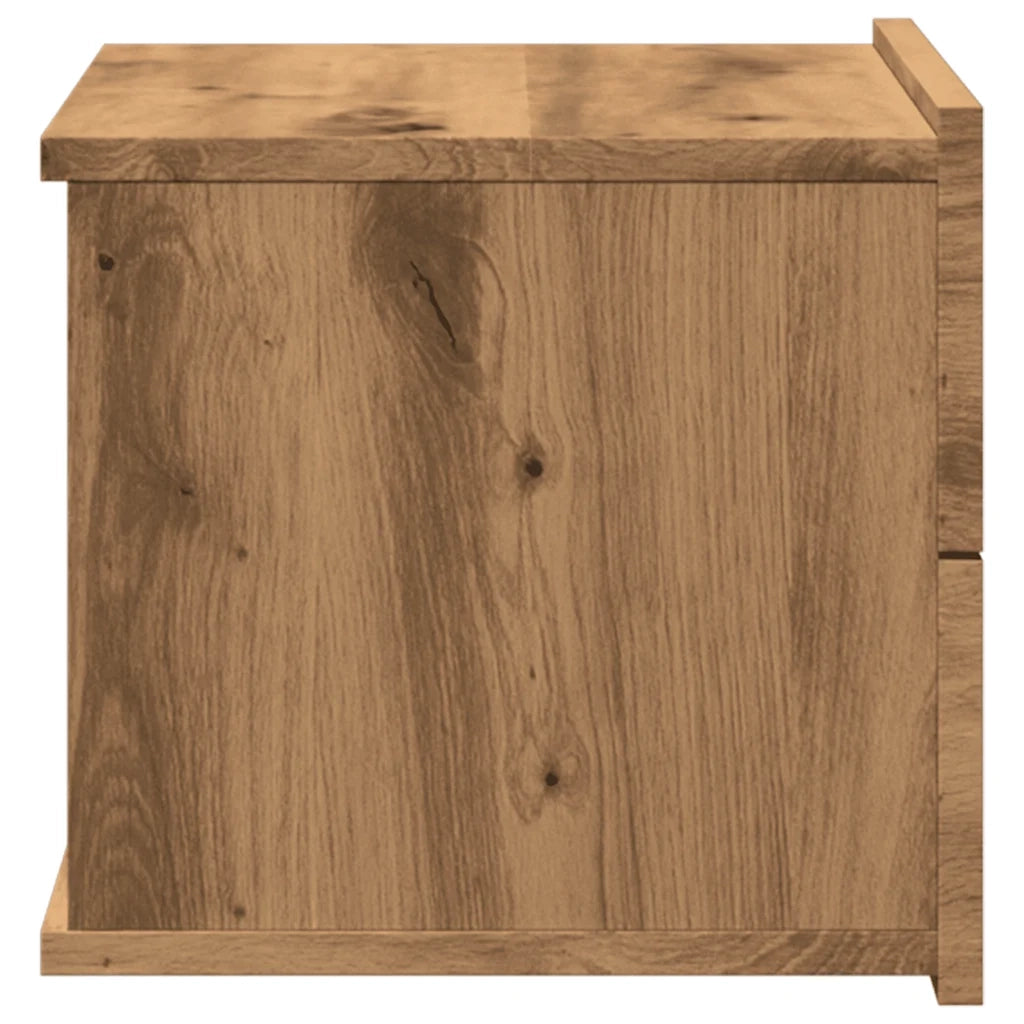 Comodino a Muro Rovere Artigianale 40x32x30 cm 855946