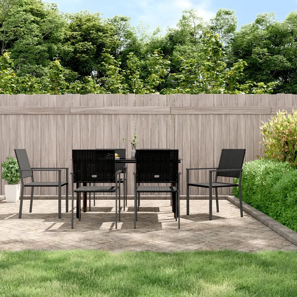 Set da Pranzo da Giardino 7 pz in Polyrattan e Acciaio 3187024