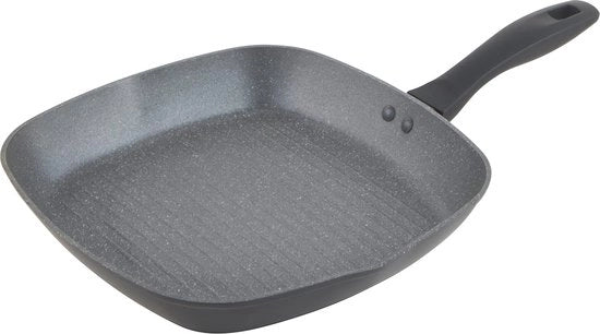 Piastra per griglia 28 cm con rivestimento antiaderente per cucinare in modo salutare - Ideale per bistecche e pesce