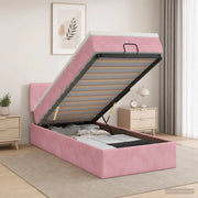 Letto ottomano con materasso Rosa 80 x 200 cm Velluto 3456524