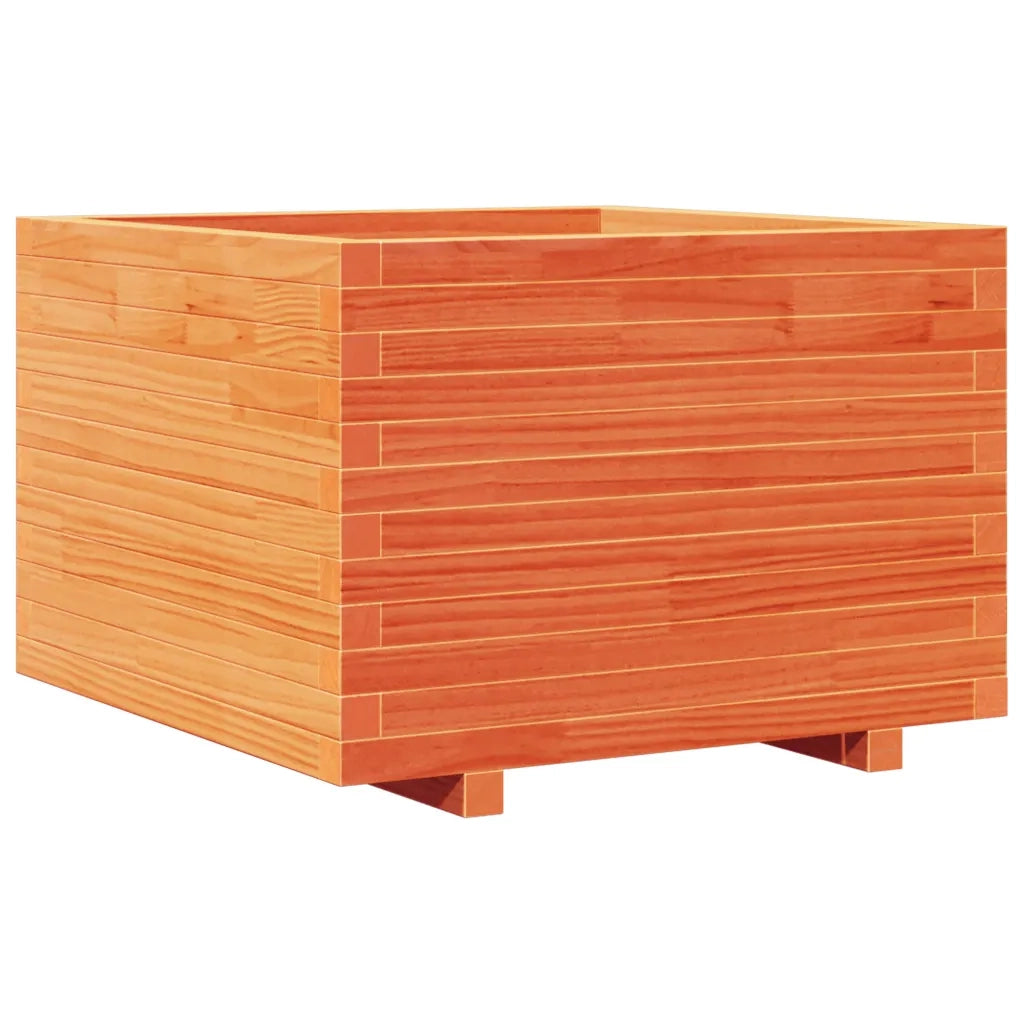 Fioriera Giardino-Vaso da Esterno-Contenitore per Piante Marrone Cera 70x70x49,5cm Legno Massello Pino 964242