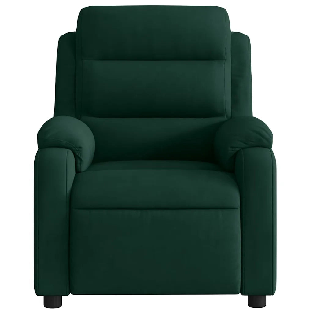 Divano Sedia-Poltrona Massaggiante Reclinabile Verde Scuro in Velluto 312089