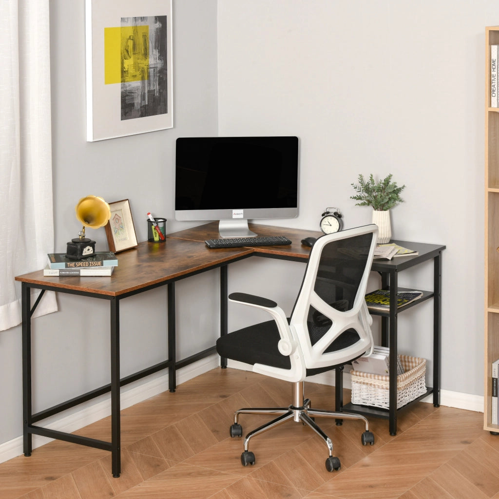 Scrivania Angolare in Legno e Metallo ¨C Zephmum ¨C 150x120x75 cm