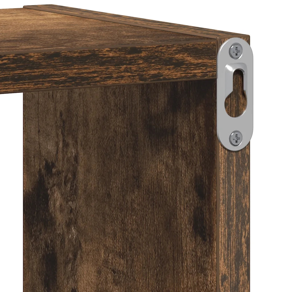 Mensola a Muro Rovere Fumo 75x16x55 cm in Legno Multistrato 815843