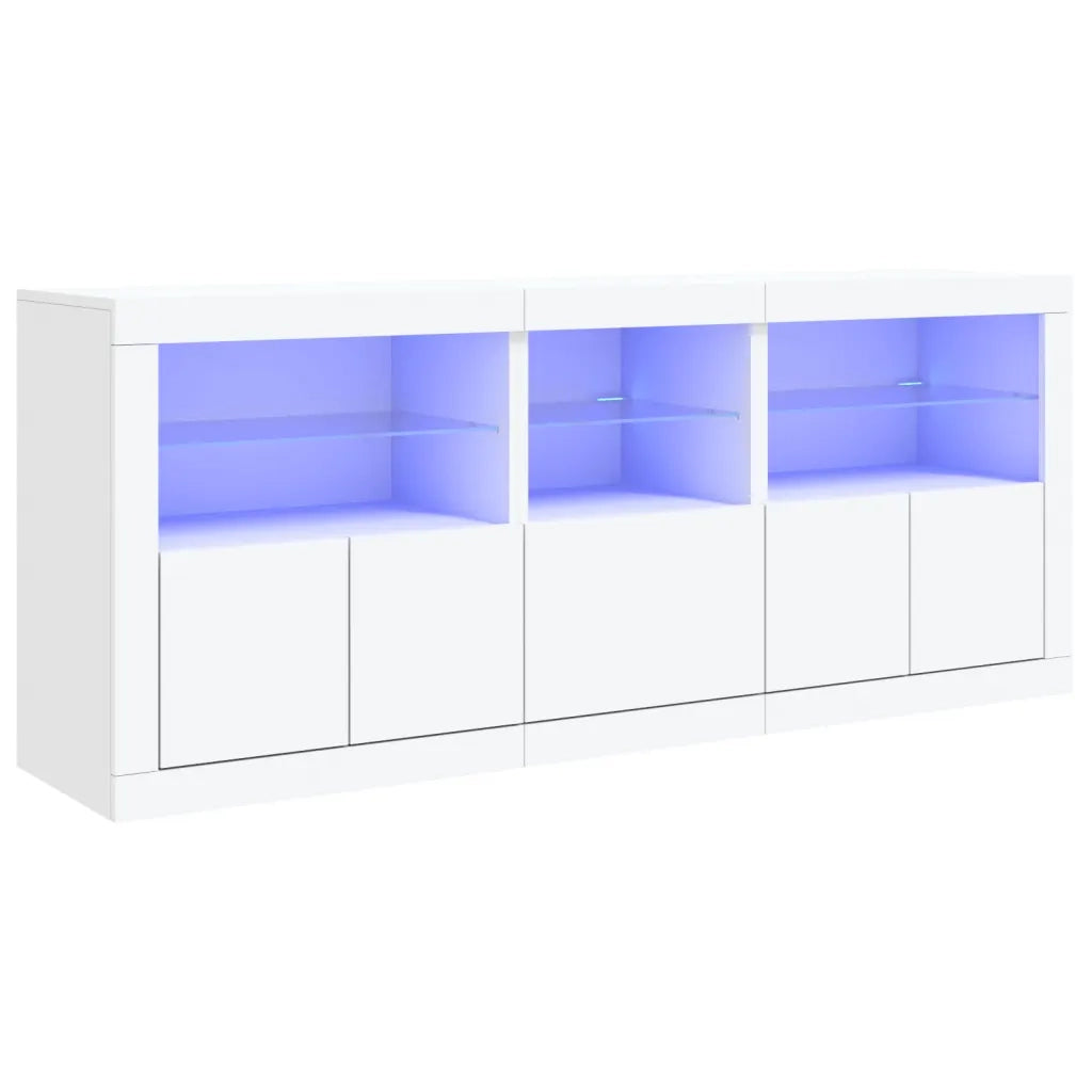 Credenza con Luci LED Bianca 162x37x67 cm 3208995