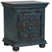 Mobile da ingresso artigianale in legno, blu, 50x40x59h cm