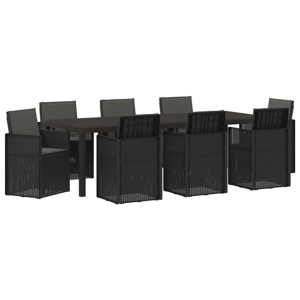 Set da Pranzo per Giardino con cuscino 9 pcs Antracite PP 3430088