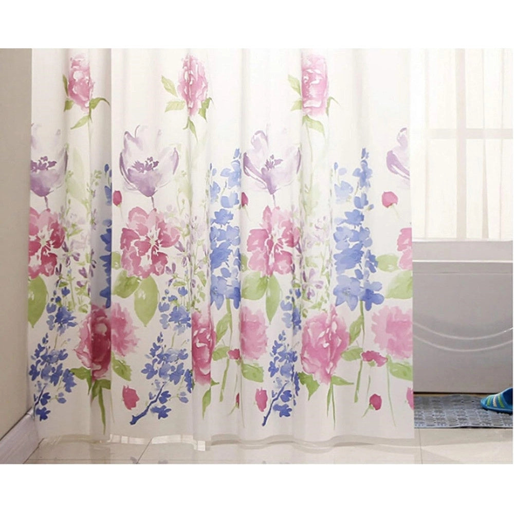 Trade Shop - Tenda Per Doccia Bagno Stampa Garden Fiori Floreale 240x200cm Con 12 Ganci 87570 -