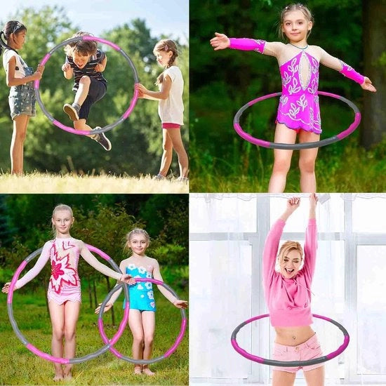 Hoelahoep per immersione per adulti e bambini - Hoelahoep da installare per fitness - Rosso grigio - 078 kg