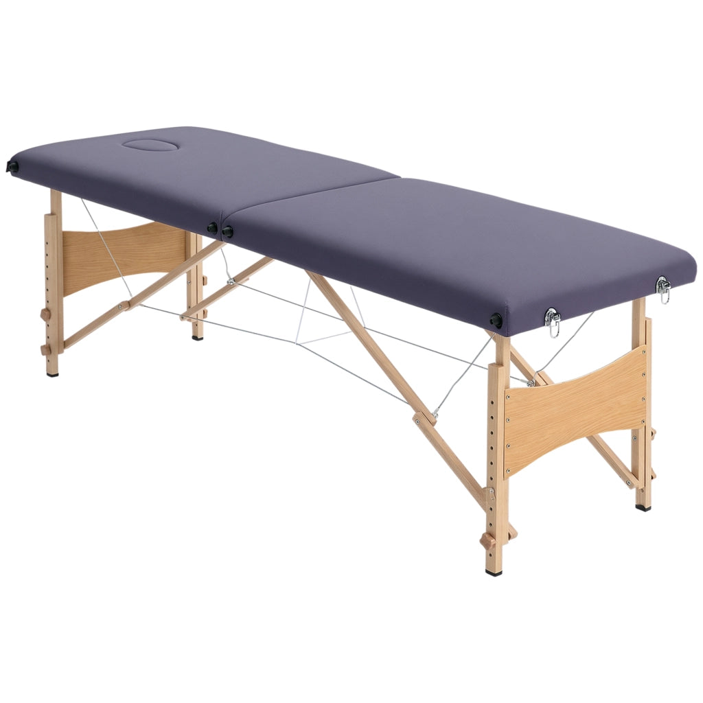 Poltrona Massaggiante Pieghevole ¨C Zephmum ¨C Legno Viola 186x60x61-87 cm