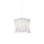 Sospensione Moderna Folio Polilux ® Bianco E Metallo Cromo 1 Luce E27 D40Cm