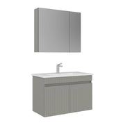 Set mobile lavabo con specchio (2 pezzi) "Tivoli 85" - 85 x 45 x 57 cm - Cashmere opaco