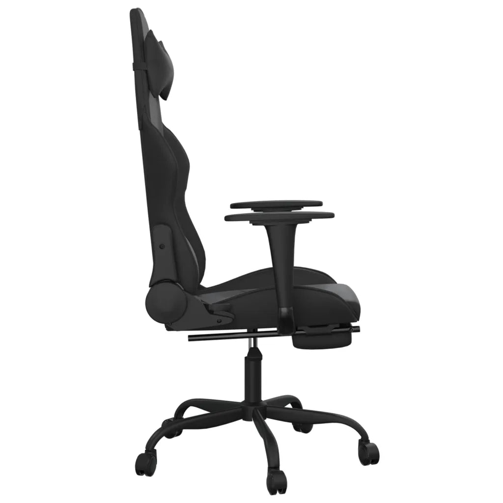 Sedia da Gaming con Poggiapiedi Nero in Similpelle cod mxl 57643
