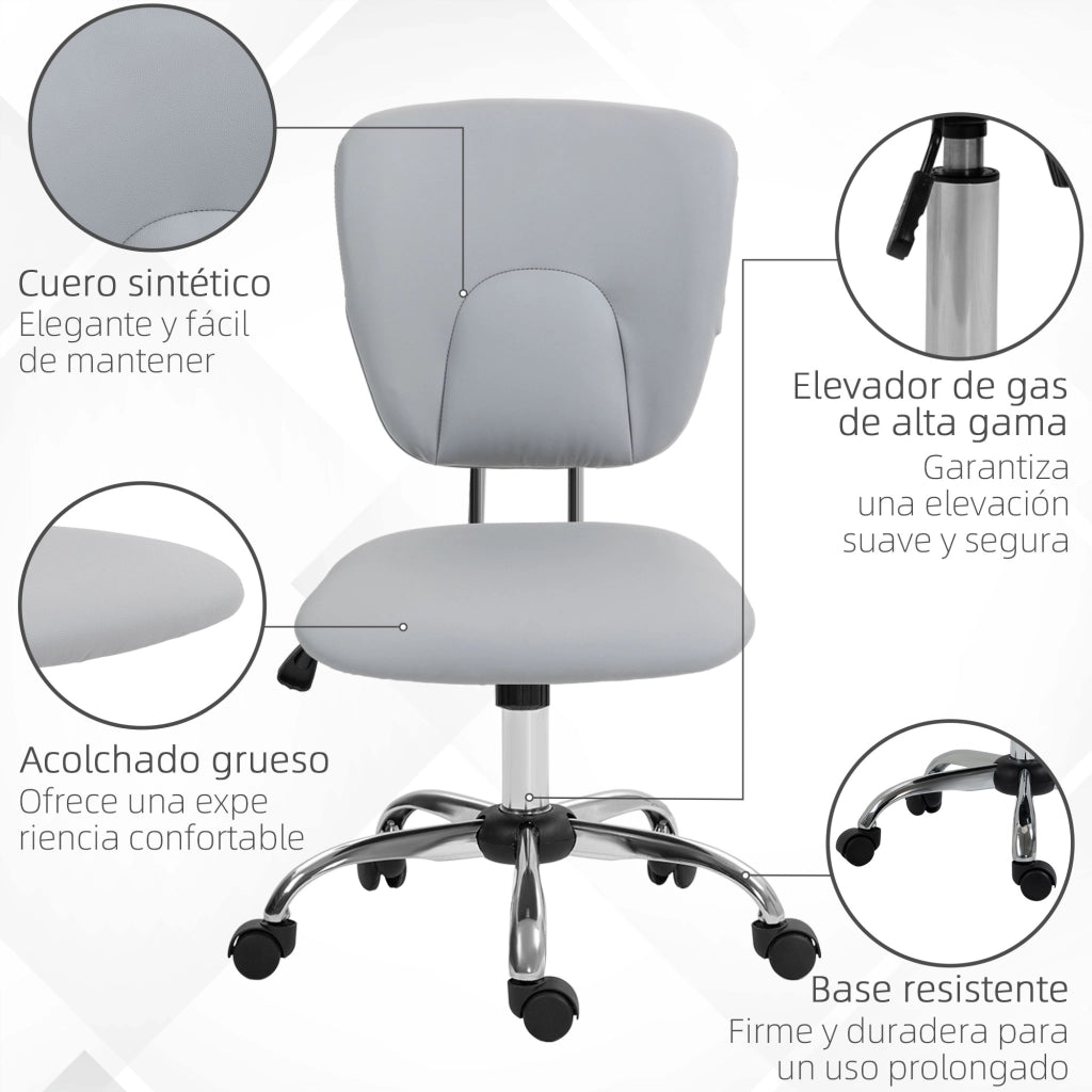 Sedia da Ufficio Girevole Regolabile in Altezza ¨C zephmum ¨C Grigio 50x54x87,5-96,5 cm