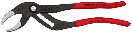 KNIPEX 81 01 250 Pinza per sifone e connettore Regolabile 25 posizioni Fino a 80 mm Impugnatura antiscivolo colore Nero