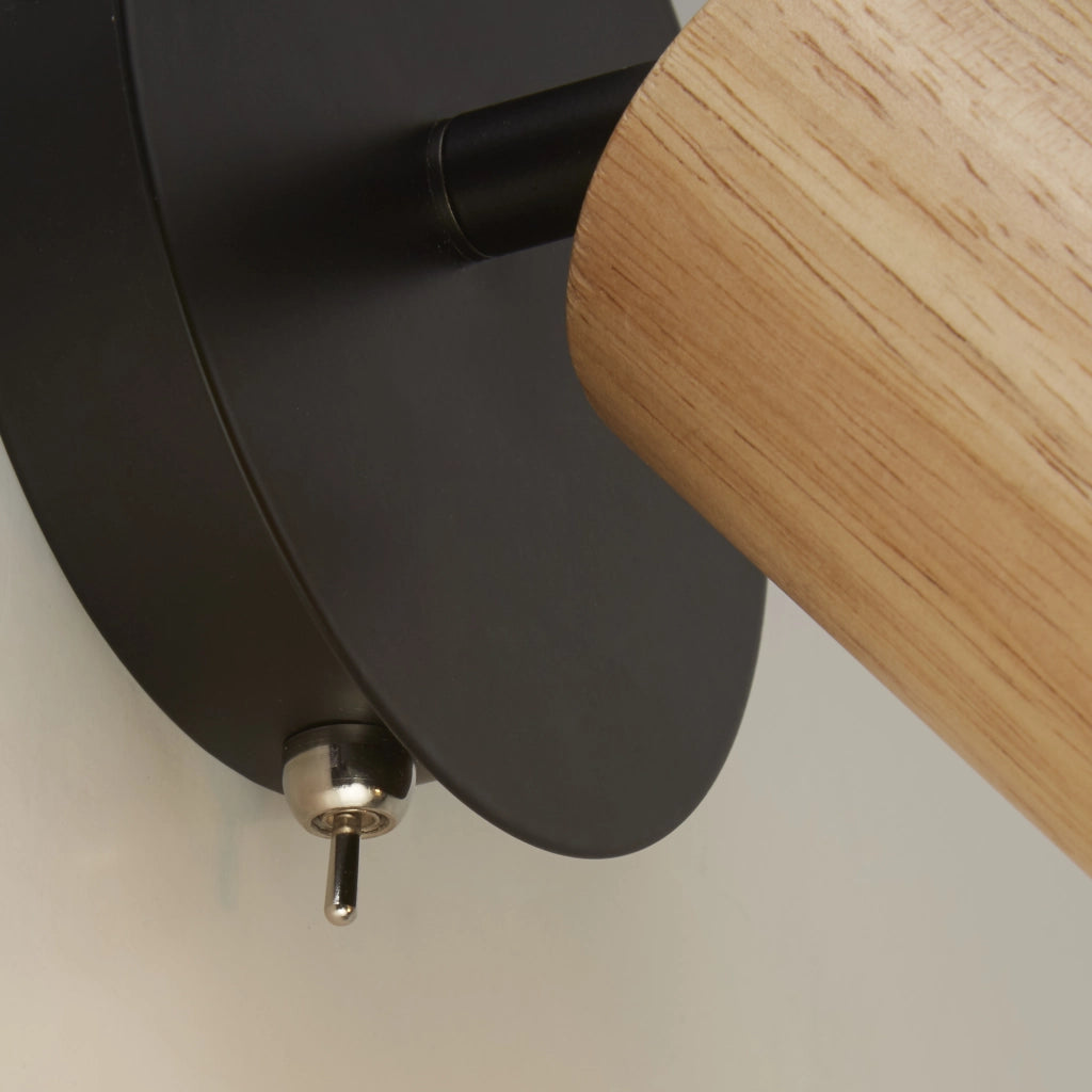 Applique Industrial-Nordico Spinoso Acciaio Nero Marrone 1 Luce E27