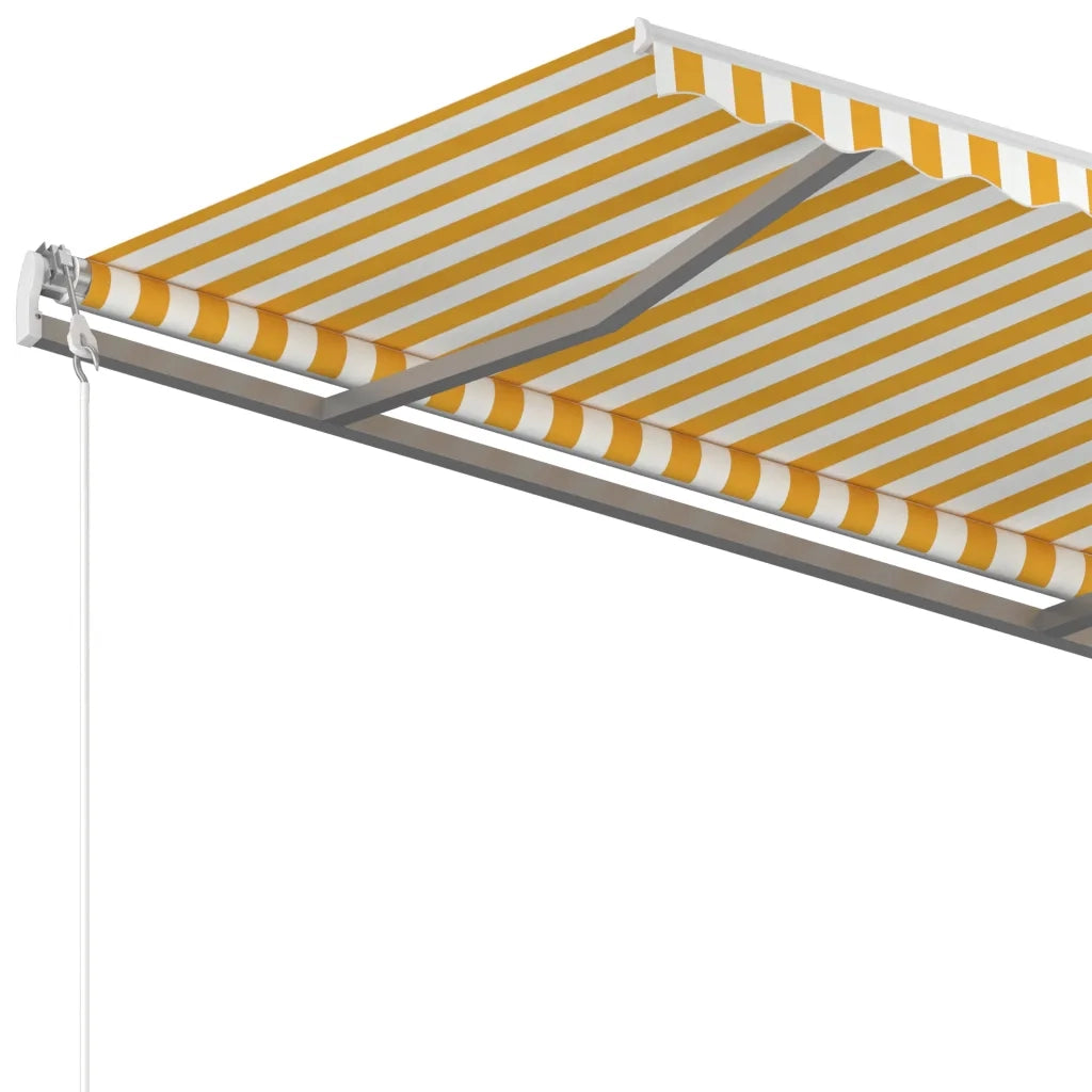 Tenda da Sole Retrattile Manuale 350x250 cm Gialla e Bianca 3068878