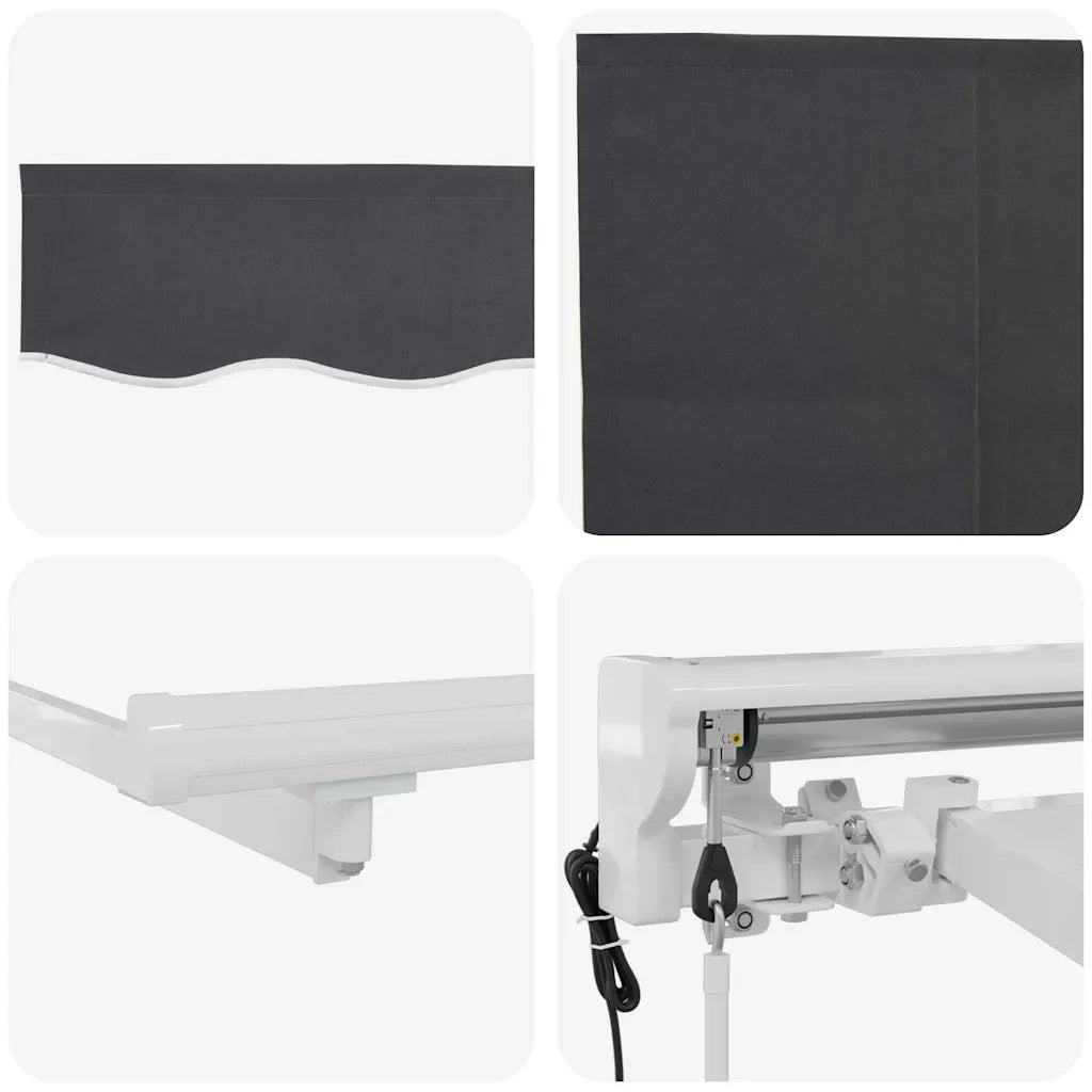 Tenda Retrattile Antracite 300 x 200 cm Poliestere e Alluminio 3329512