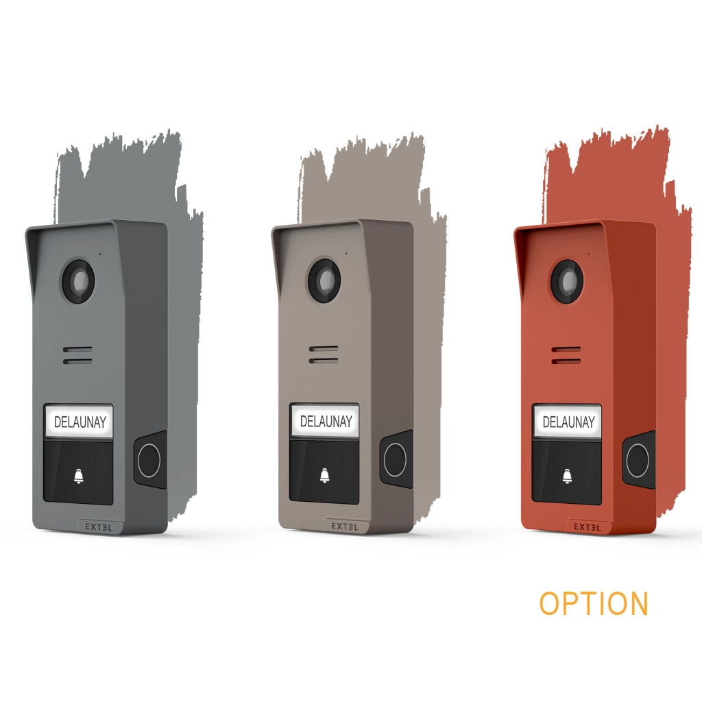 Extel Wave 3 Videocitofono Senza fili Smart Wi-Fi con impronta digitale e controllo da smartphone, Visione Notturna, Apertura da remoto + Cover Esterna Color Terracotta