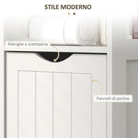 Mobile Bagno 30x30x141,2 cm con 3 Ripiani Aperti e 2 Cassetti in Legno Bianco