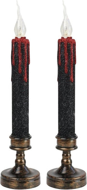 Decorazioni di Halloween - Vasi di cera senza fiamma LED, 2 pezzi, con base di luce per decorazioni di Halloween