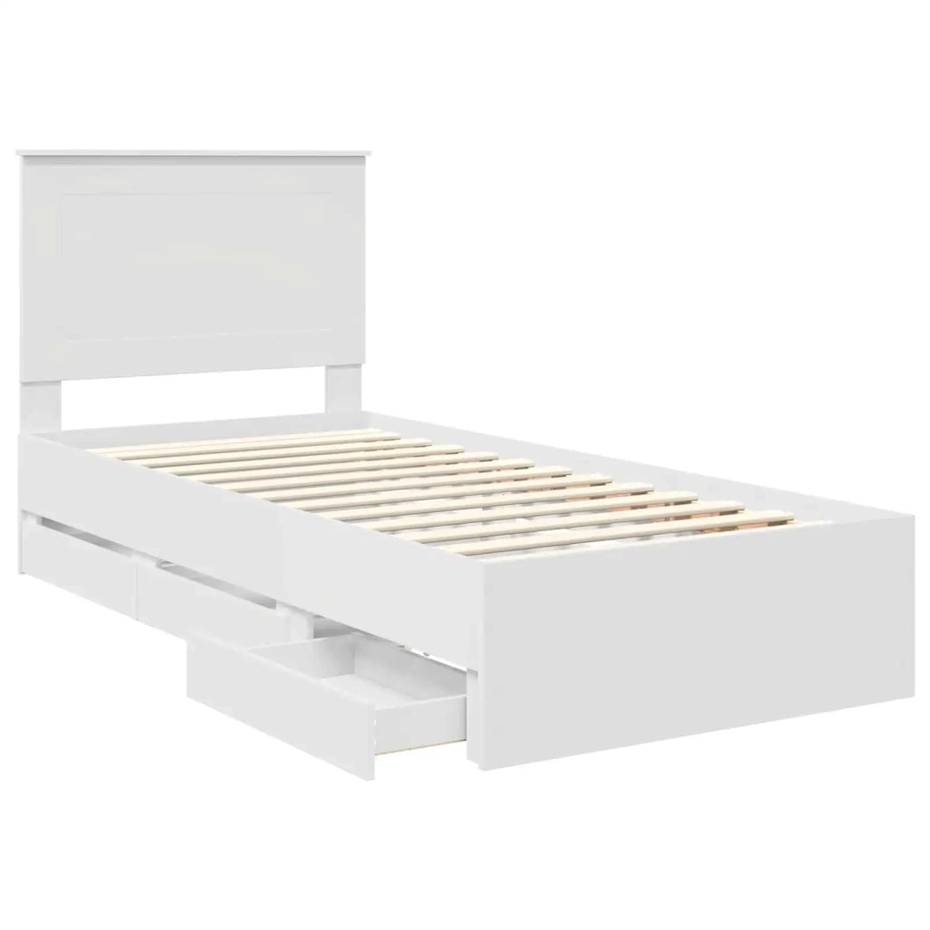 Struttura del letto Bianco 100 x 200 cm Legno Ingegnerizzato