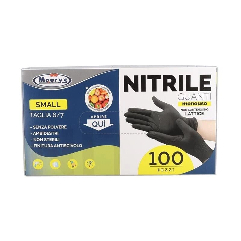 PERFECT HOUSE GUANTI IN NITRILE IN CONFEZIONE DA 100PZ TG S COLORE NERO