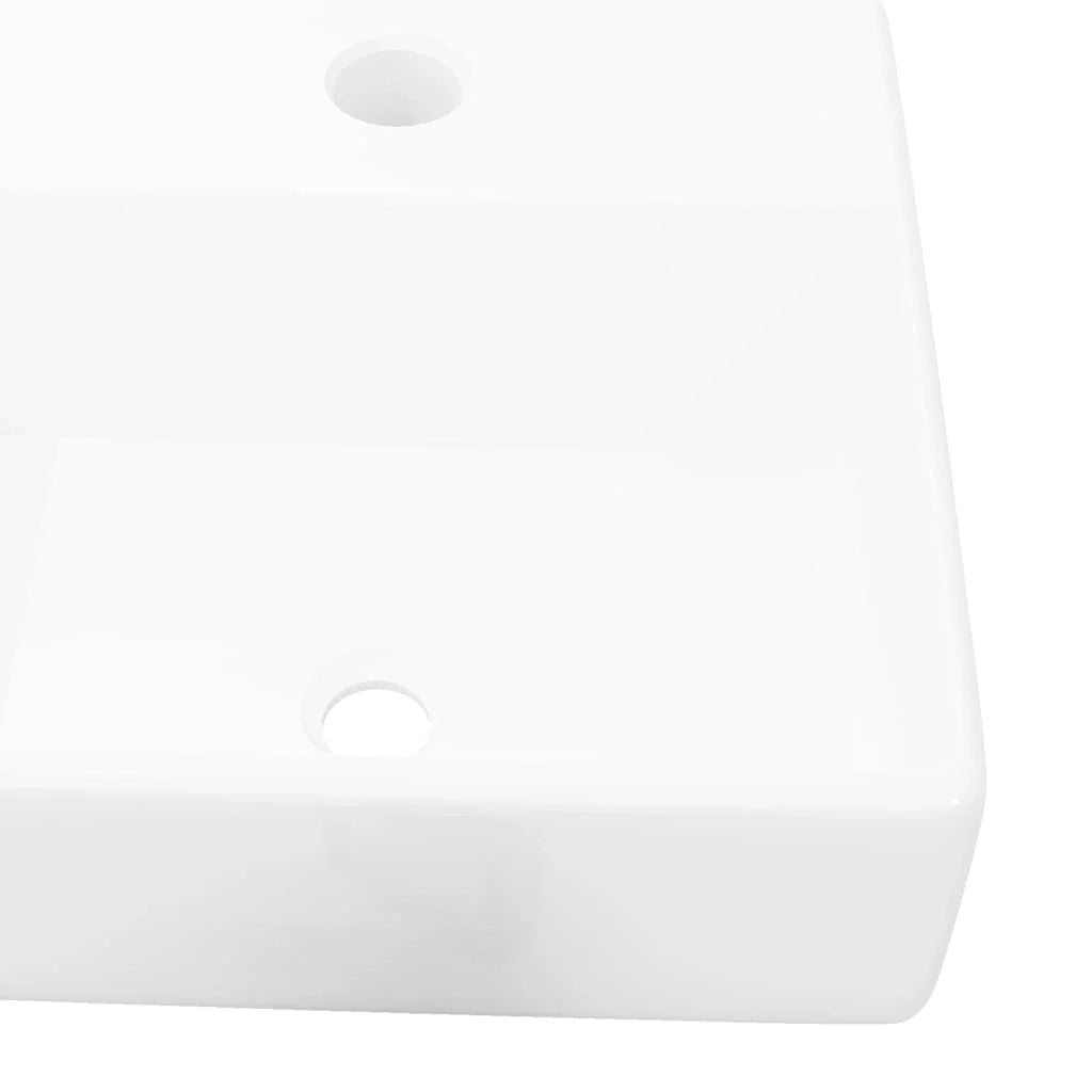 Lavabo quadrato con foro per rubinetto ceramica bianca WC lavabo lavandino 38 x 30 cm ceramica bianca 02_0002515