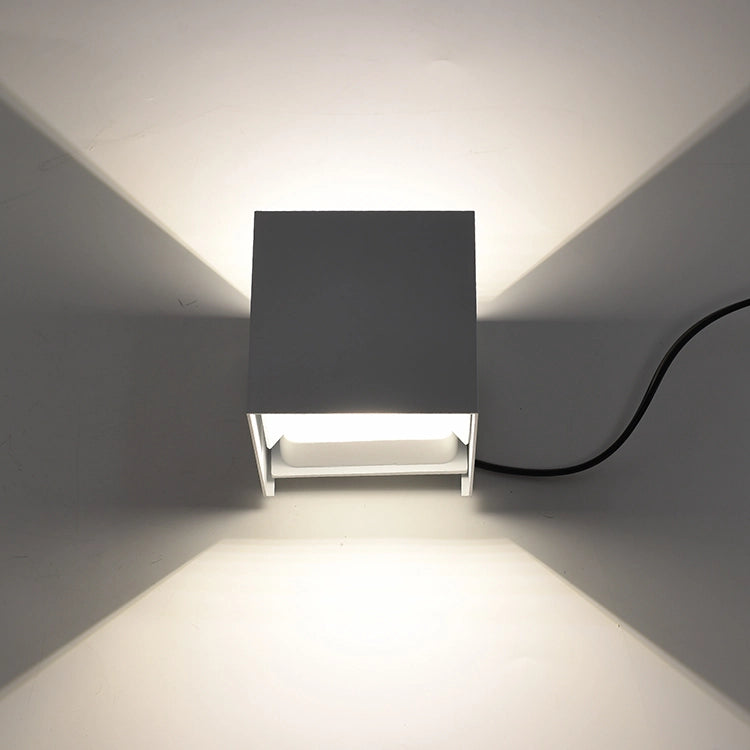 APPLIQUE LED 12W DA PARETE PER ESTERNO IP65 CUBO BIANCO - EFFETTO LUMINOSO BIDIREZIONALE REGOLABILE