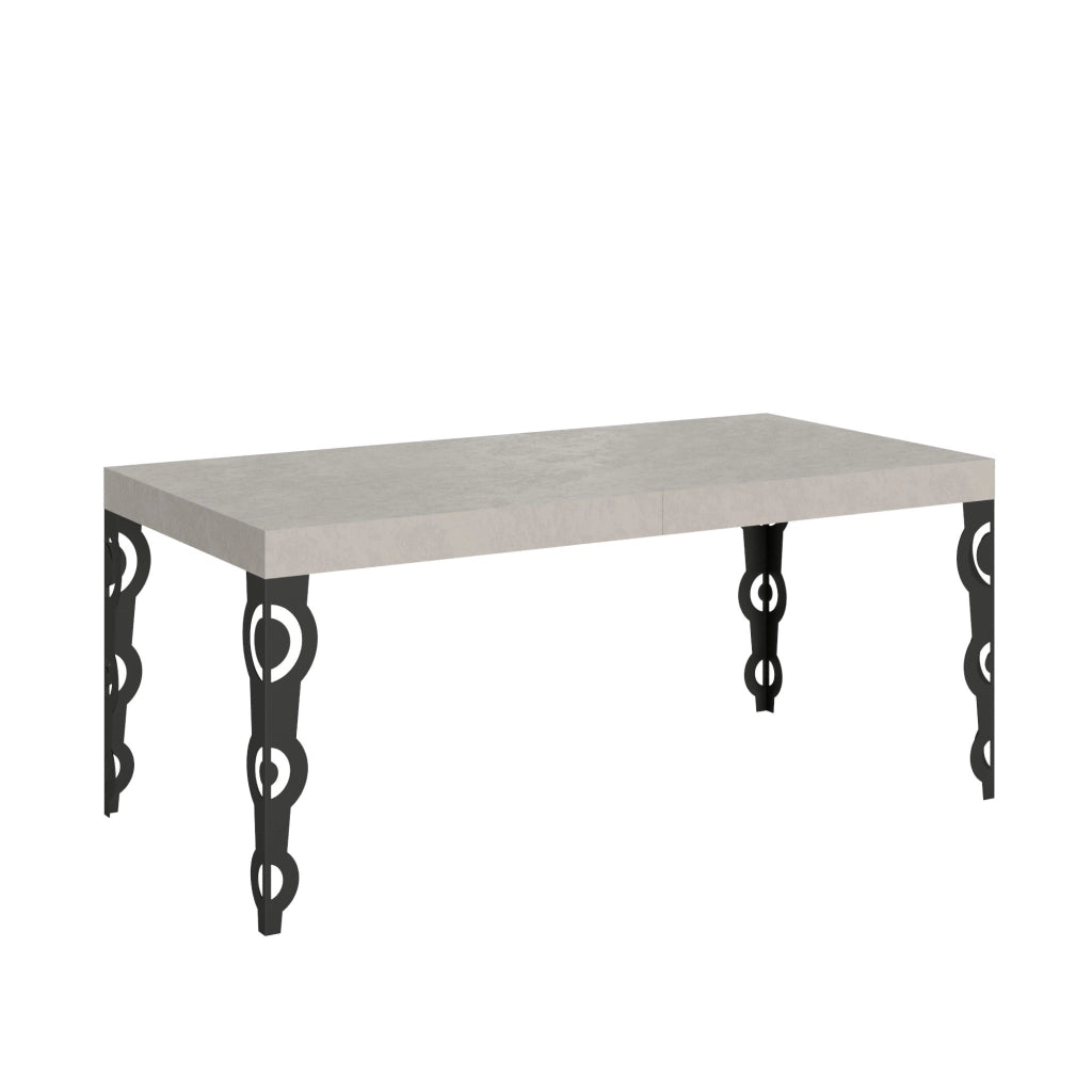 Tavolo allungabile 200/460x90 cm Karamay cashmere gambe antracite