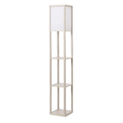 Lampada da Terra 26x26x160 cm E27 40W con Mensole in MDF Rovere
