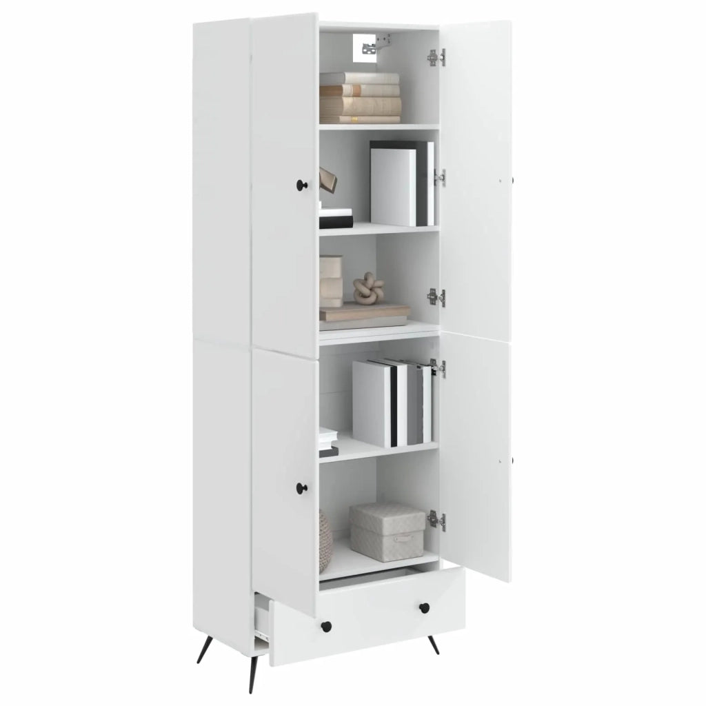 Set di armadi 2 pcs Bianco Lucido Legno ingegnerizzato