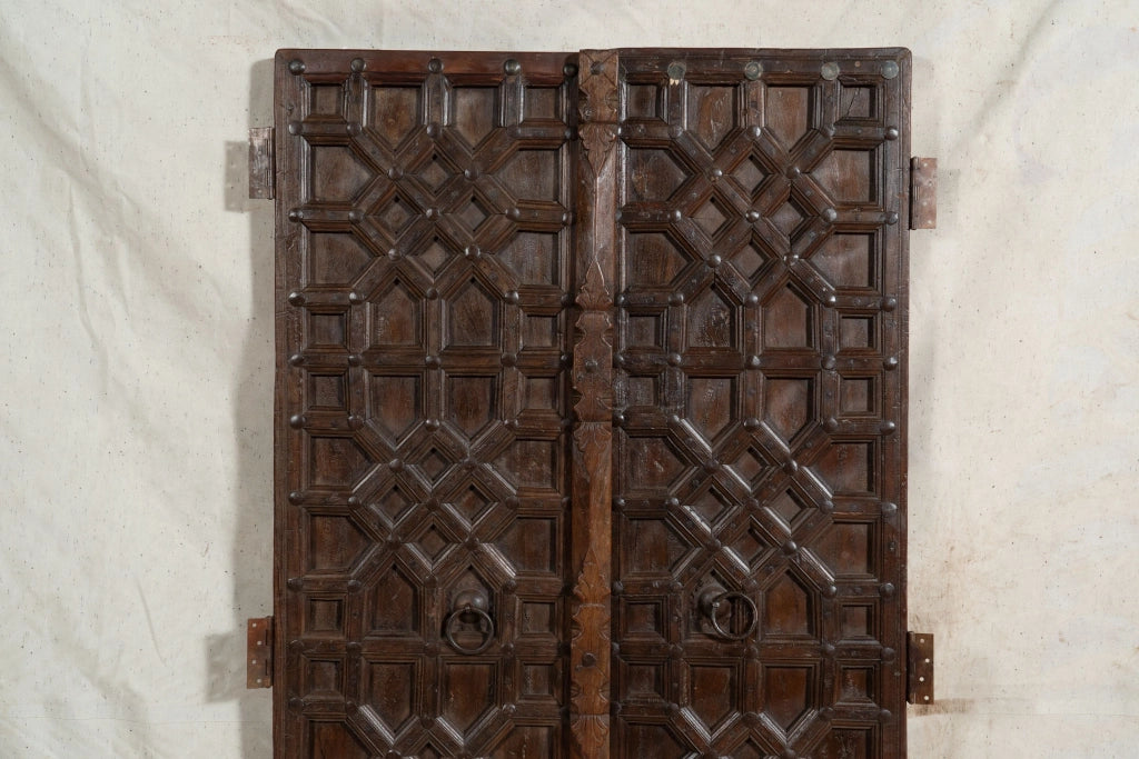 Biscottini Porta portone in legno massello e ferro da interno o da esterno vecchia e antica medievale scorrevole