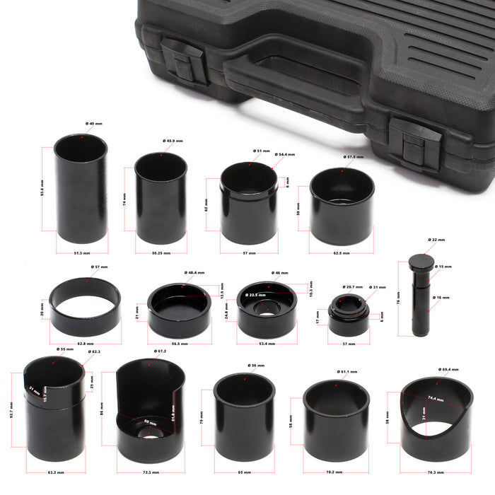 Estrattore Set 14 Pezzi per estrazione sostituzione cuscinetti pressa idraulica