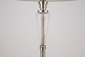 Lampada da terra Neoclassic in Metallo e Vetro Alicante Nickel