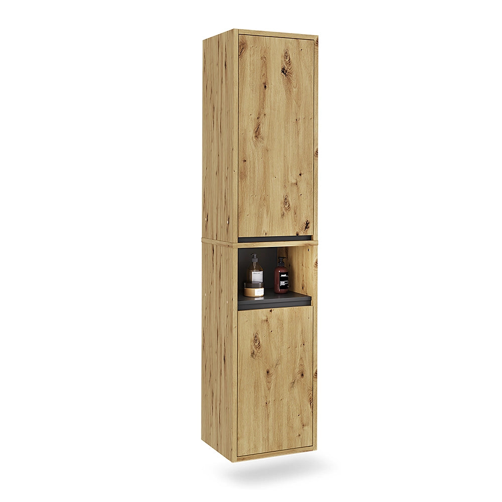 Vicco Mobile da bagno Artigiano/grigio 38 x 170 cm con 2 porte