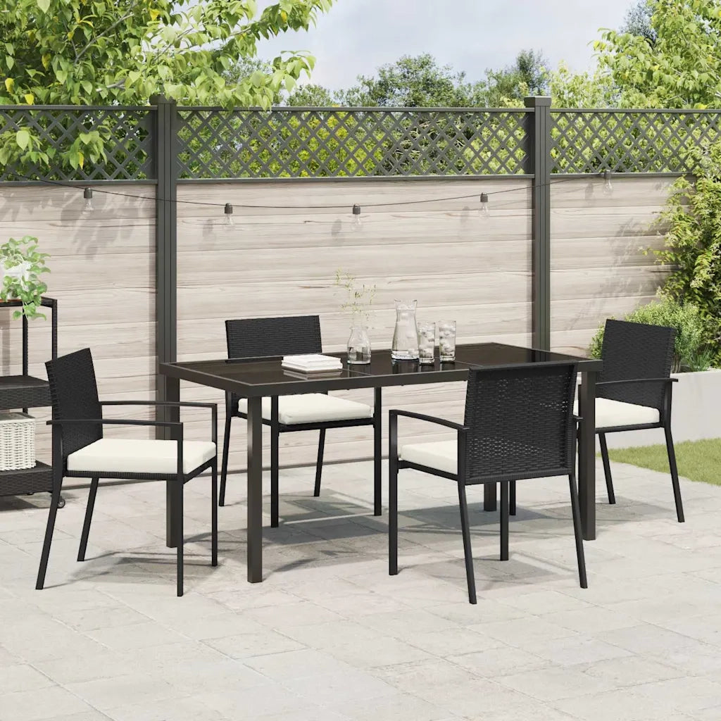 Set da Pranzo per Giardino 5 pcs Nero 3379236