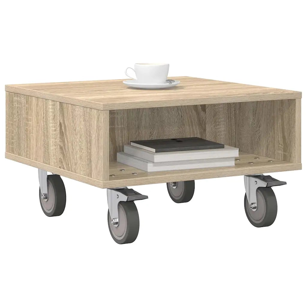Tavolino con Ruote Rovere Sonoma 50,5 x 50 x 30 cm 891026