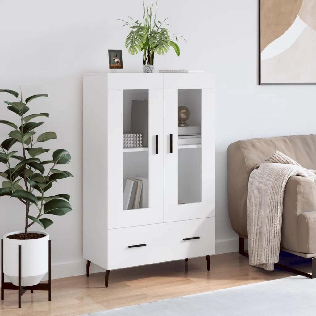 Credenza-Buffet-Armadio da cucina Bianca 69,5x31x115 cm in Legno Multistrato 127627