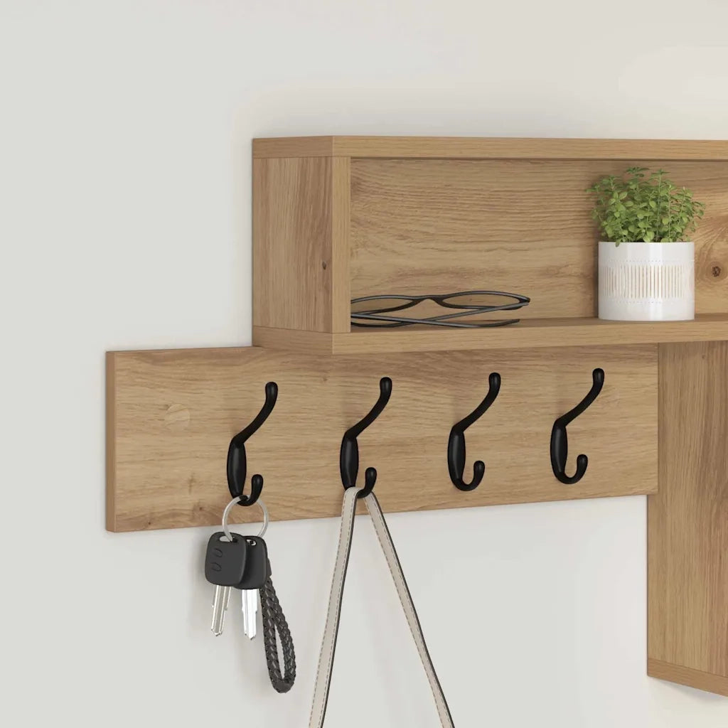Appendiabiti a muro Rovere artigianale 100 x 12 x 43,5 cm 874418