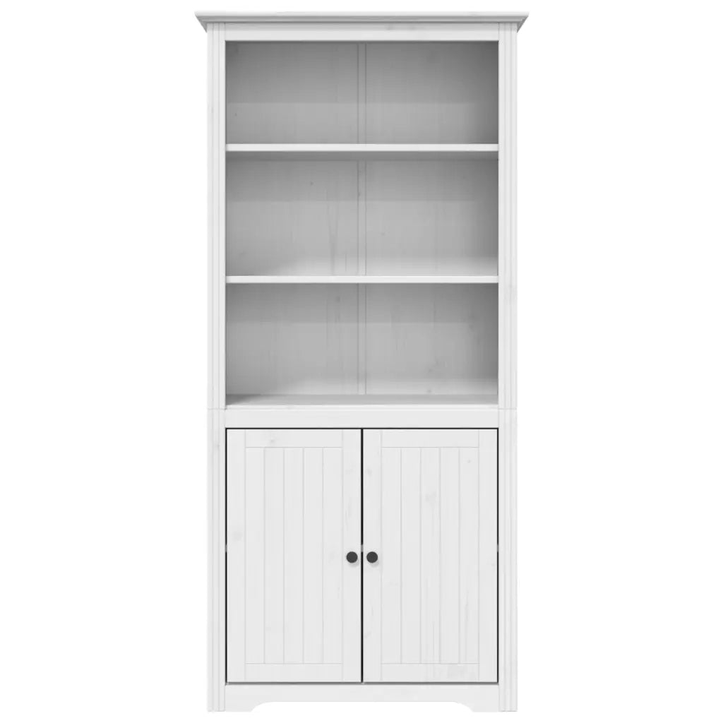 Libreria-Scaffale per Libri-Mobile di Stoccaggio BODO 82x40x173 cm in Legno Massello di Pino Bianco