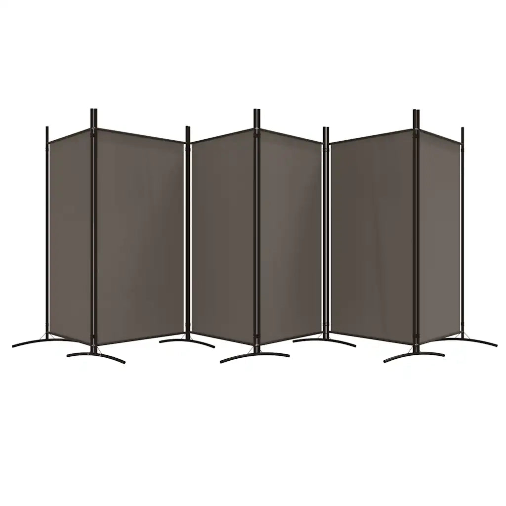 Divisorio Ambienti | Divider per stanze | Paravento a 6 Pannelli Antracite 520x180 cm Tessuto