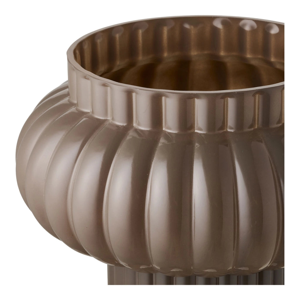 Vaso Decorativo HN4, Marrone, Vetro, 27x27,5x27 cm