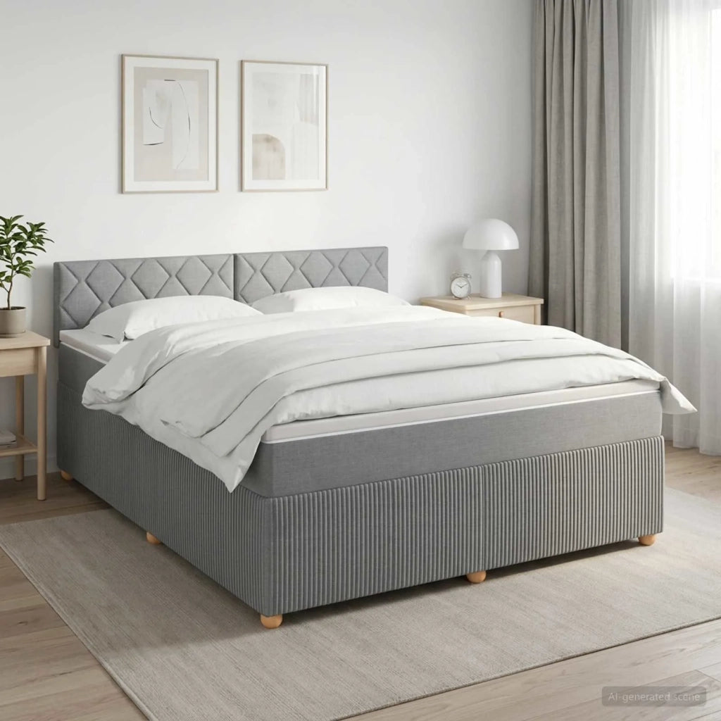 Letto box spring con materasso Grigio Chiaro 140 x 200 cm 3452953