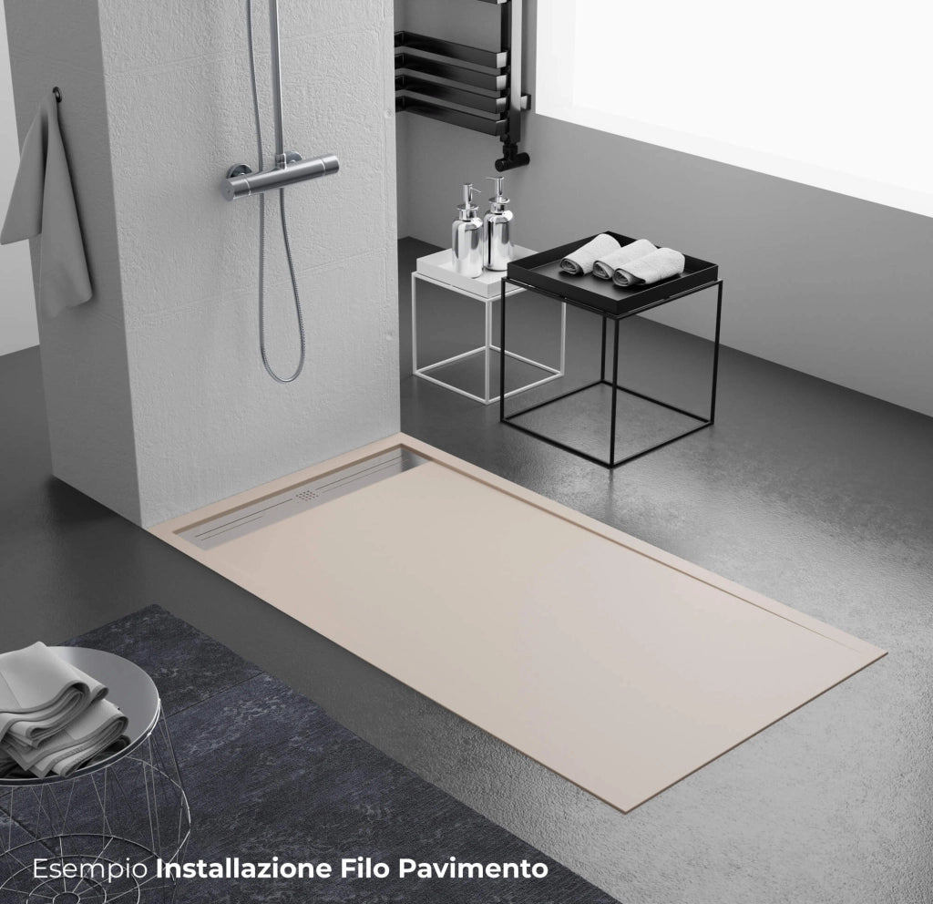 Piatto Doccia 90x130 cm in Pietra Bonussi Trivor Sabbia