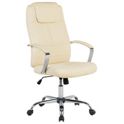 Sedia da Ufficio Girevole Regolabile in Ecopelle di colore Beige Ufficio Inclinabile