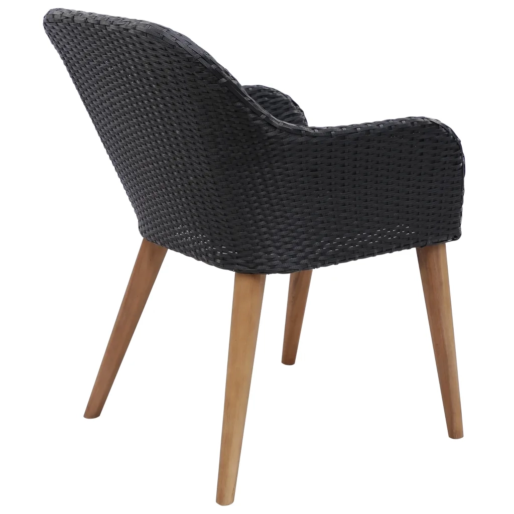Set Mobili da Pranzo per Giardino 7 pz Nero 3068829